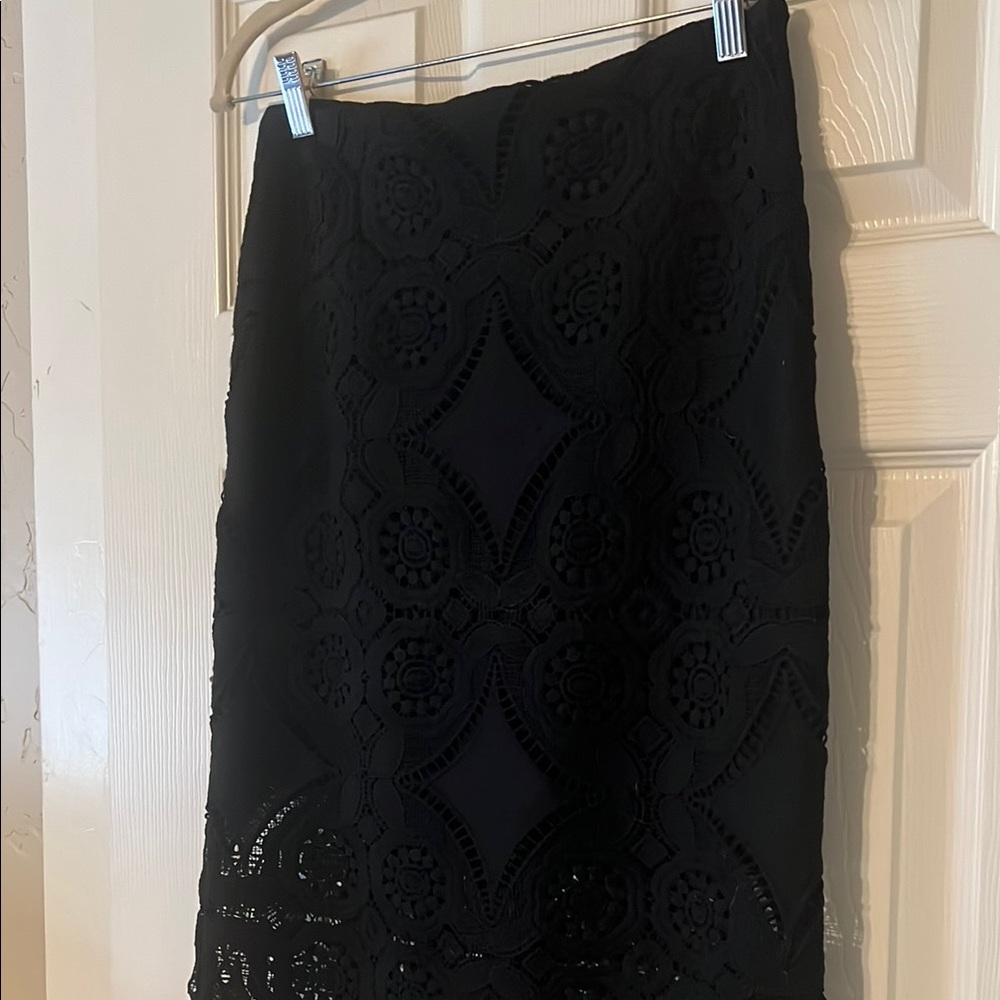 Abercrombie & Fitch Black Lace Midi Skirt